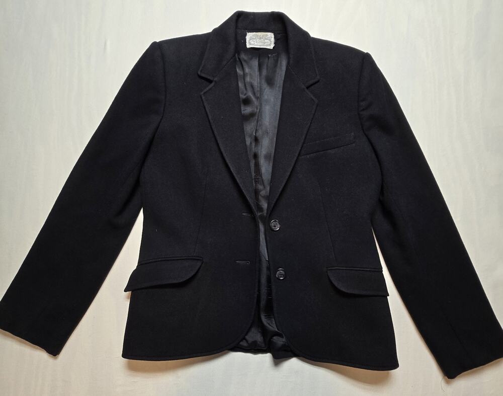 Vintage 1960s The Villager Black Wool Blazer Heritage Preppy Size Small